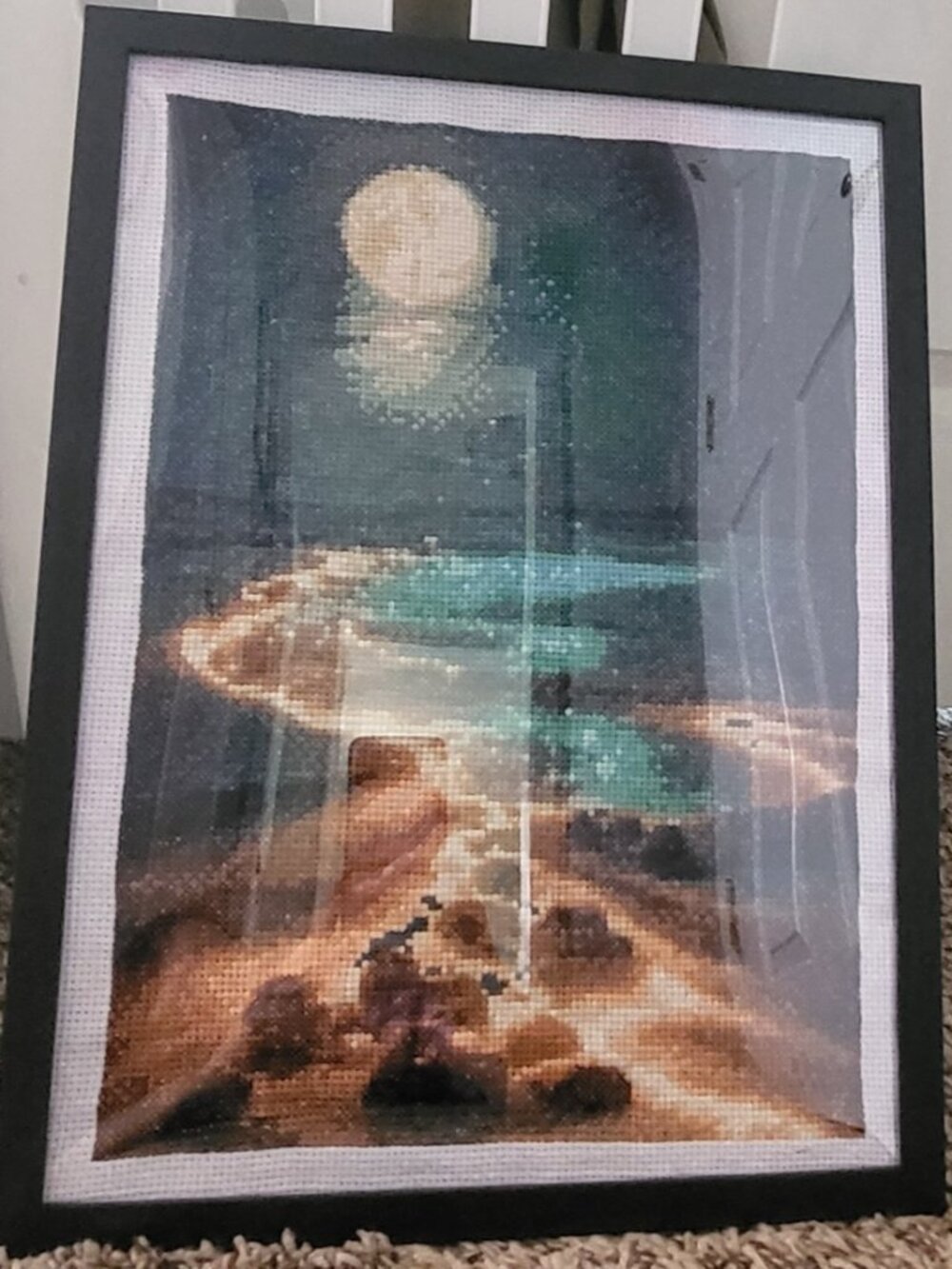 Beach & Moon Picture Handmade Finished Cross-stich Frame Incl. 13.5*9.5